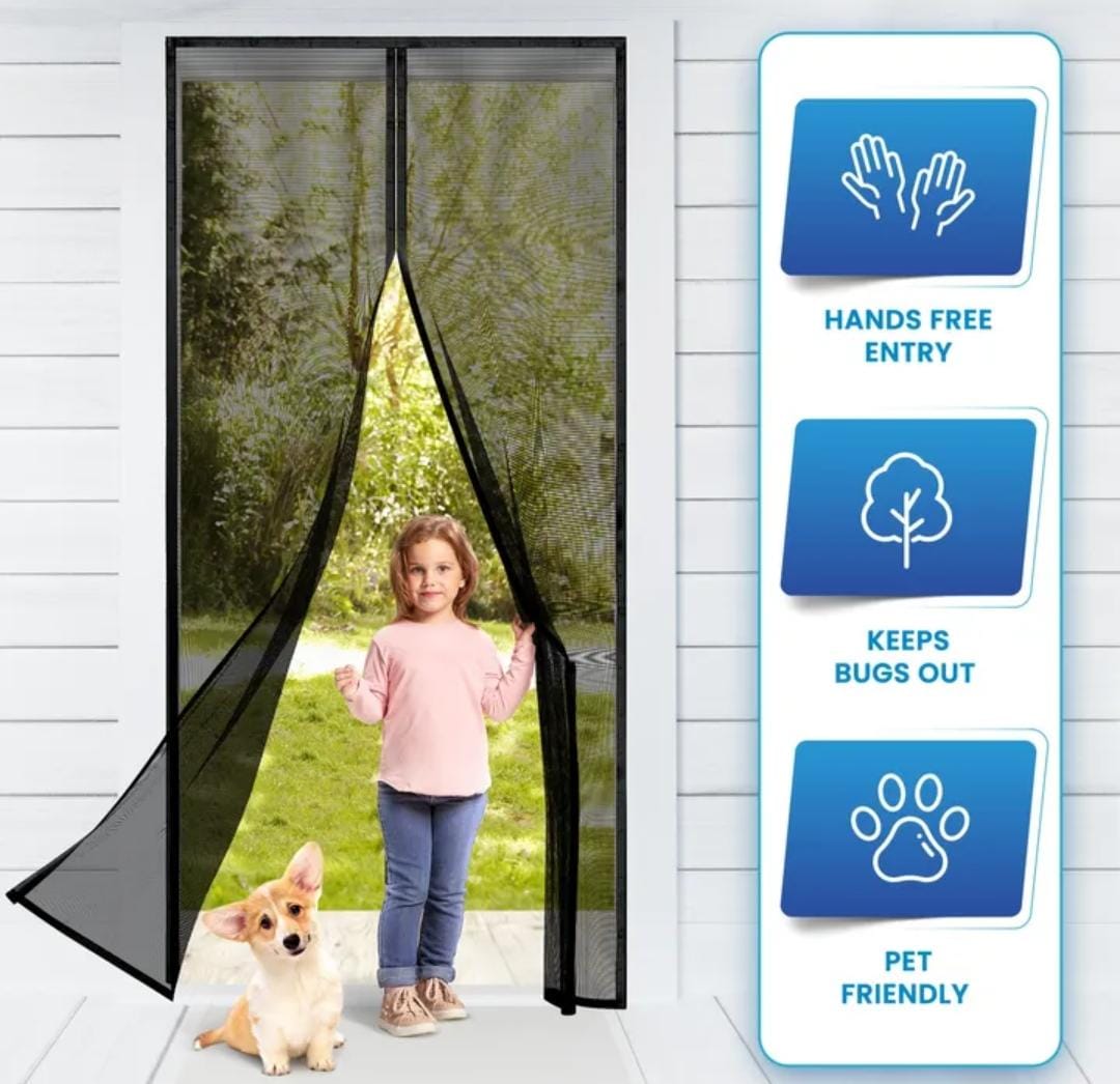 Magic Mesh Magnetic Screen Door (20 x 80 Inches – 2 Pieces)