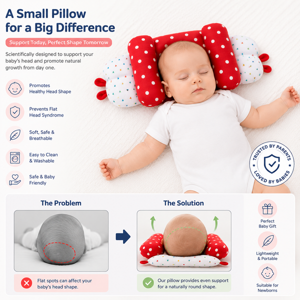 Baby Head Shaping Pillow – Ergonomic Support ( BUY ONE GET ONE FREE )