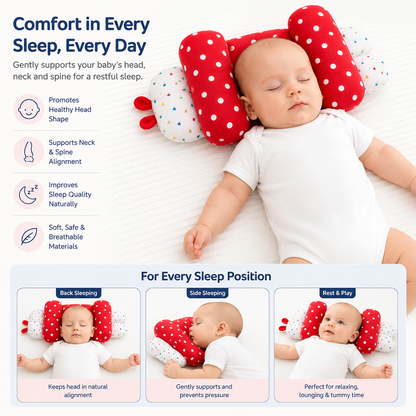 Baby Head Shaping Pillow – Ergonomic Support ( BUY ONE GET ONE FREE )