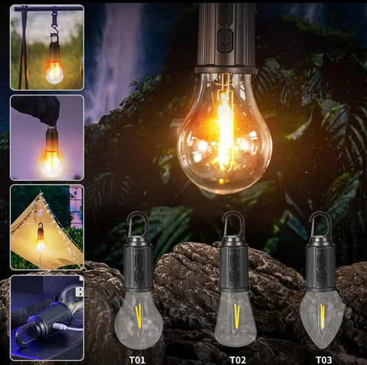 Rechargeable Camping Hanging Bulb | USB Rechargeable LED Emergency Light | 3 Brightness Modes