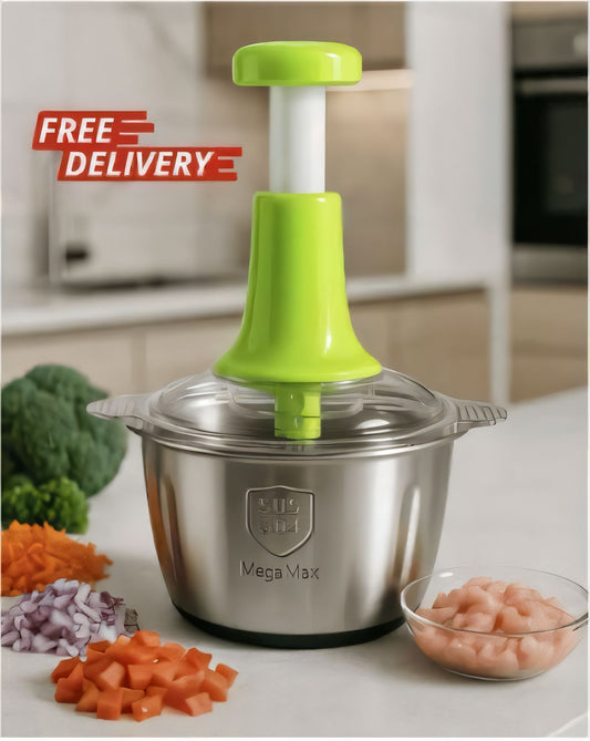 2.0L Premium Push Chopper – Stainless Steel Bowl & 4 Sharp Blades