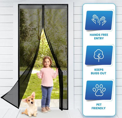 Magic Mesh Magnetic Screen Door (20 x 80 Inches – 2 Pieces)